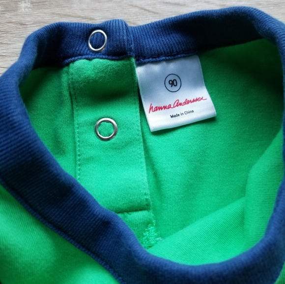 2009 vguc Hanna Andersson size 90 3T green lizard romper - Picture 4 of 12